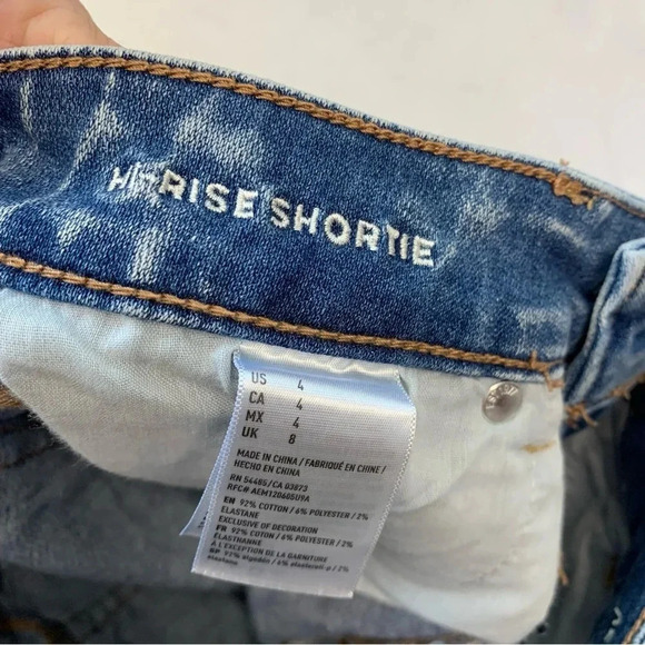 American Eagle Shorts Woman Lot 4 Hi Rise Shortie Super Stretch Blue Green Moto - Picture 7 of 16